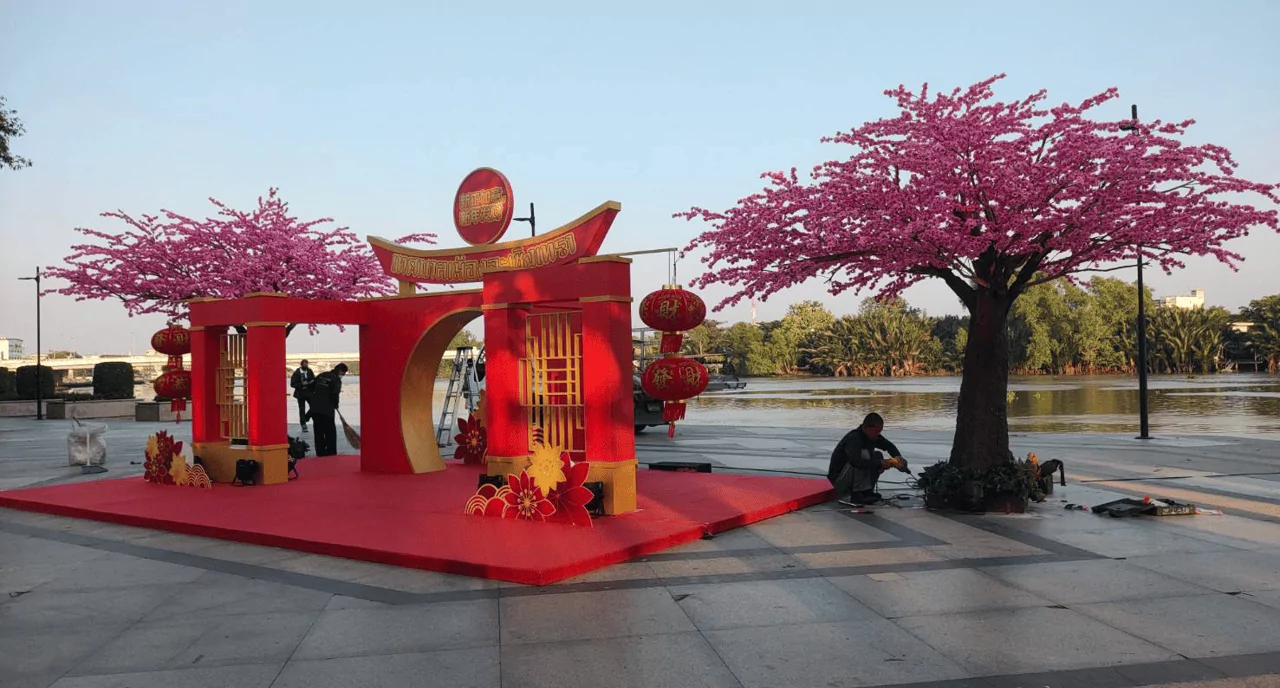 ซุ้มงานเทศกาลตรุษจีน สีแดง